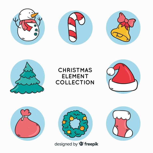 Lovely hand drawn christmas element collection