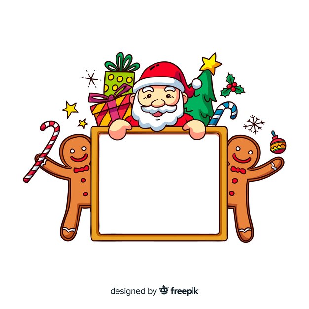 Lovely hand drawn christmas frame