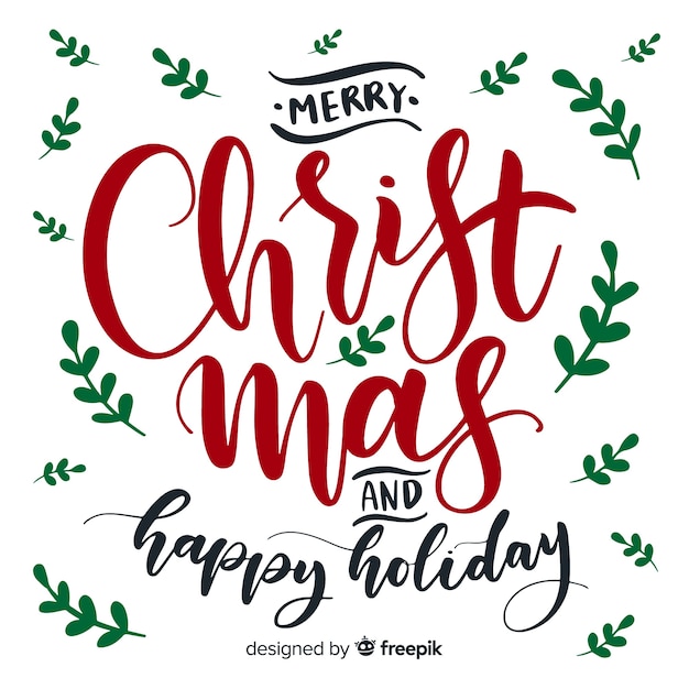 Free vector lovely hand drawn christmas lettering