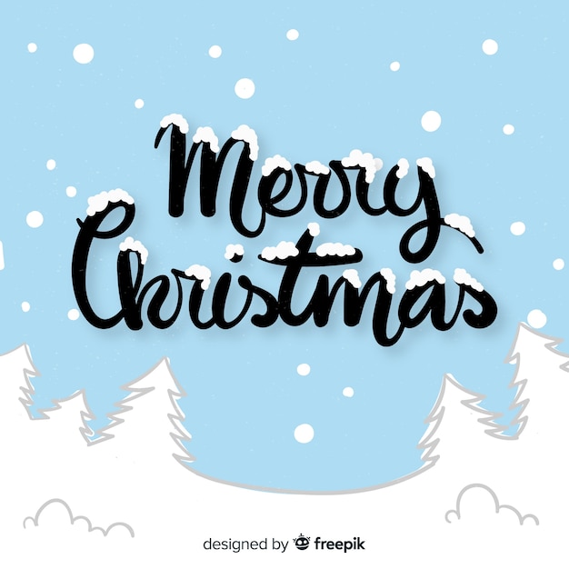 Free vector lovely hand drawn christmas lettering