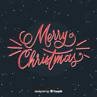 Free vector lovely hand drawn christmas lettering