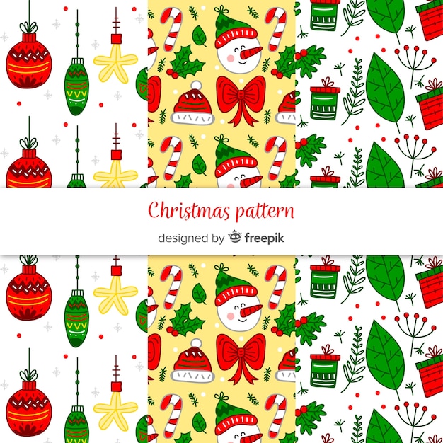 Lovely hand drawn christmas pattern collection