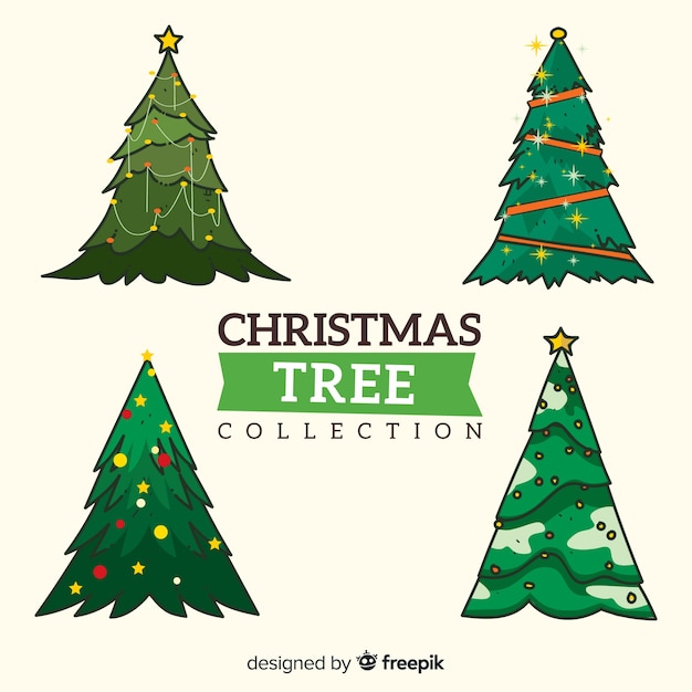 Lovely hand drawn christmas tree collection