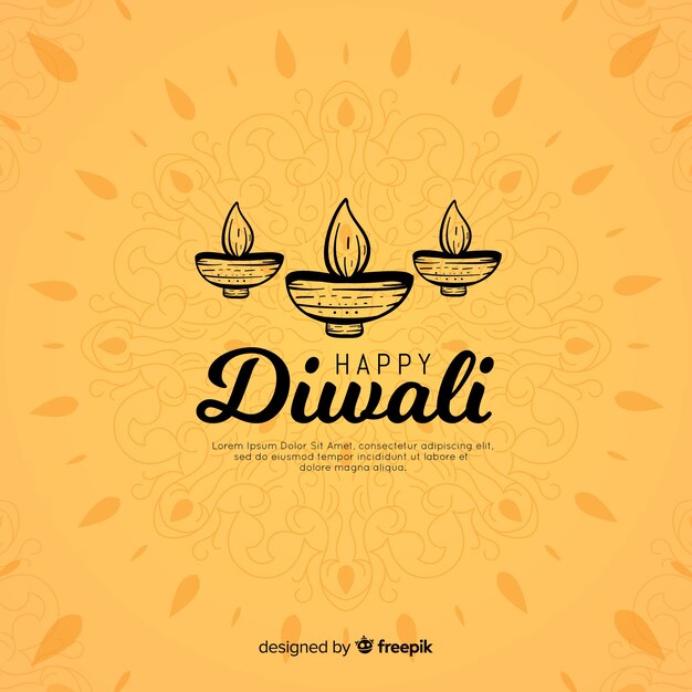 Lovely hand drawn diwali background
