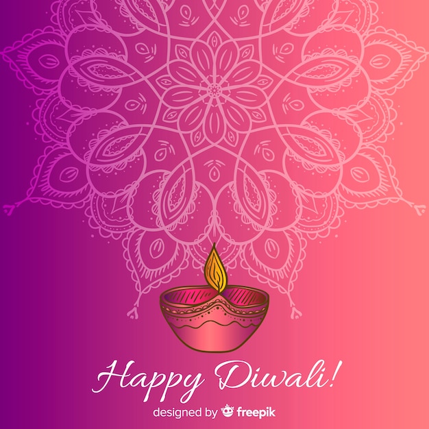 Free vector lovely hand drawn diwali background