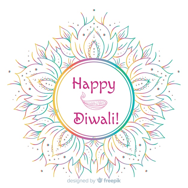 Lovely hand drawn diwali background