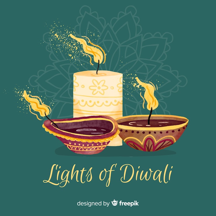 मुफ़्त वेक्टर lovely hand drawn diwali background