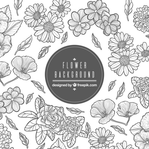 Lovely hand drawn floral background