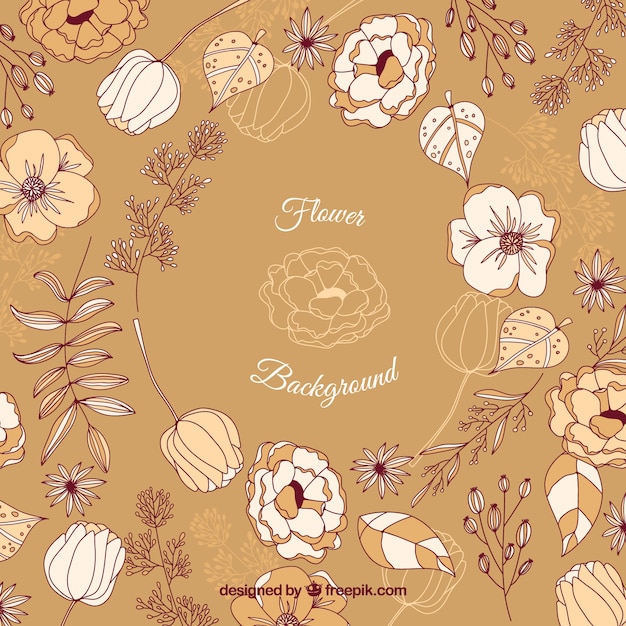 Lovely hand drawn floral background