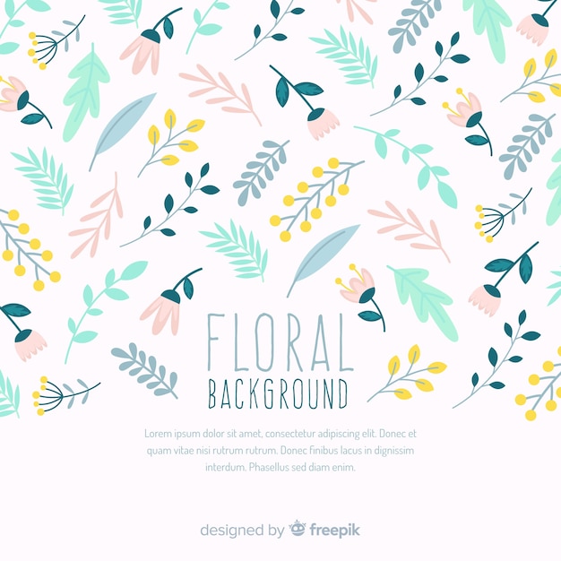 Free vector lovely hand drawn floral background