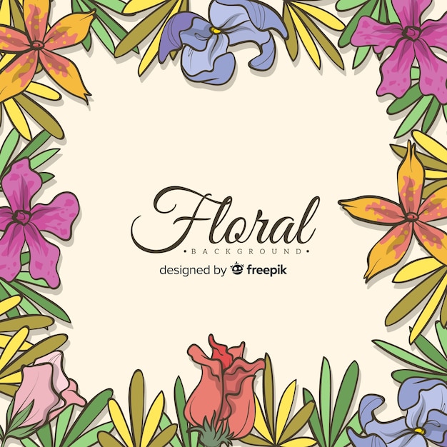 Lovely hand drawn floral background