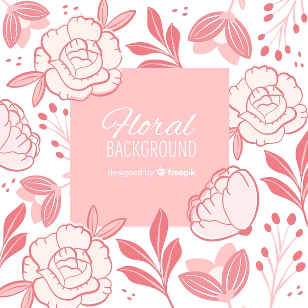 Lovely hand drawn floral background