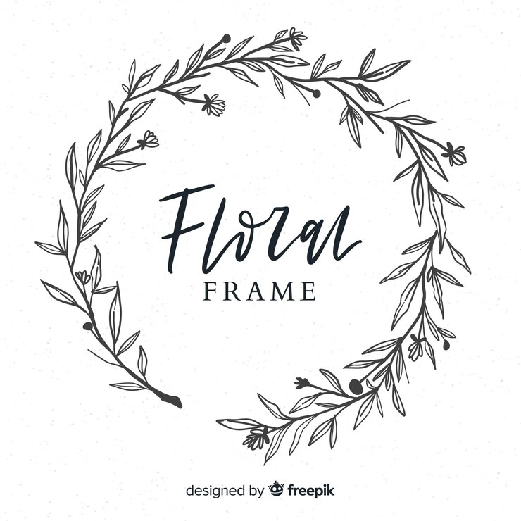 Free Vector lovely hand drawn floral frame