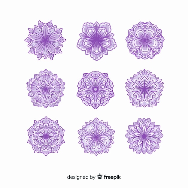 Free vector lovely hand drawn flowers collection