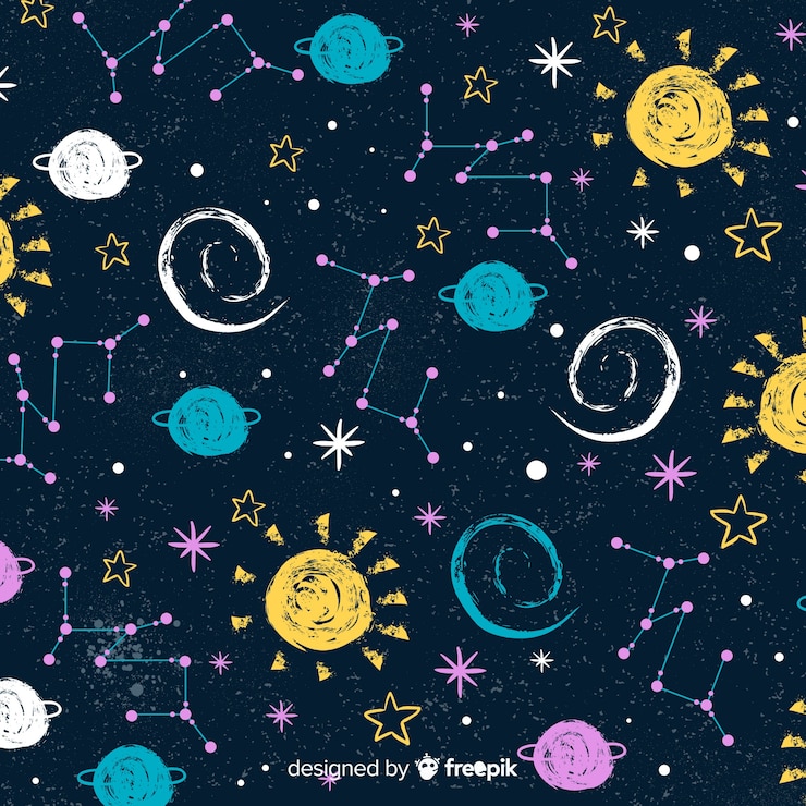 Free Vector lovely hand drawn galaxy background