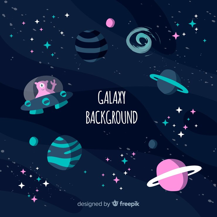 Free Vector lovely hand drawn galaxy background