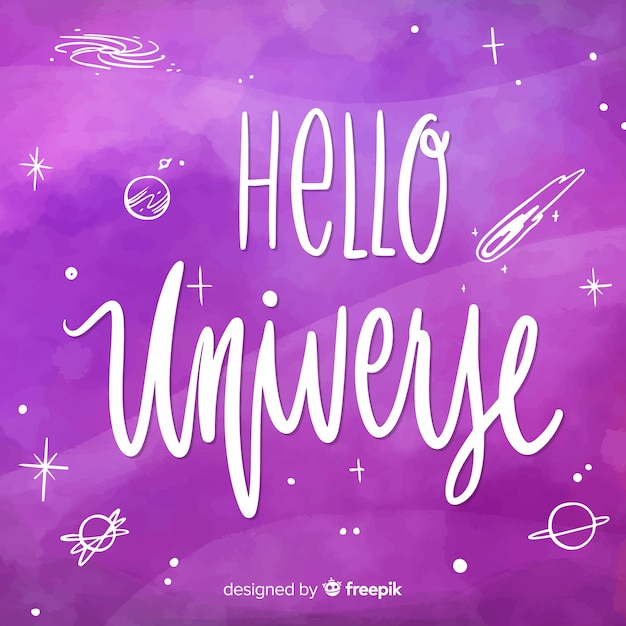 Free vector lovely hand drawn galaxy background