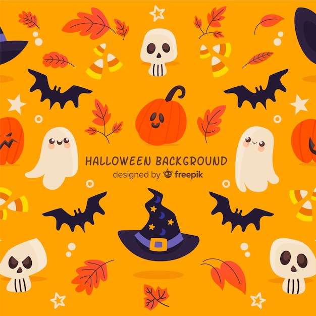Lovely hand drawn halloween background