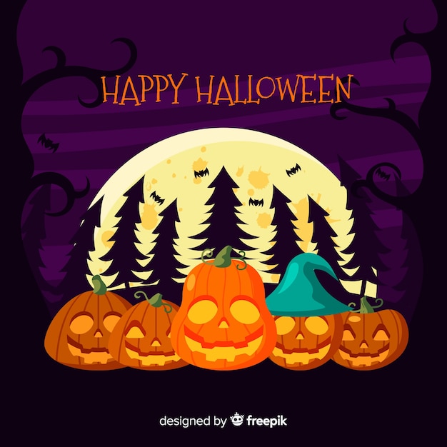 Lovely hand drawn halloween background