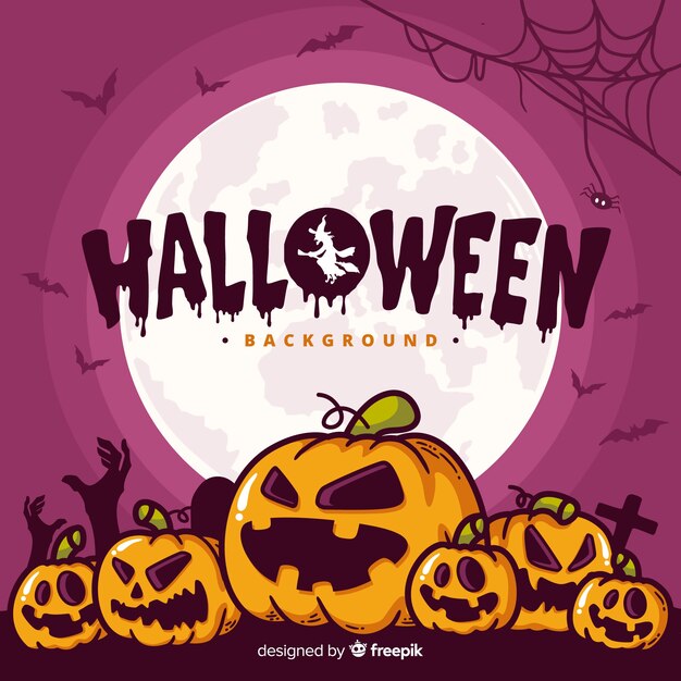 Lovely hand drawn halloween background