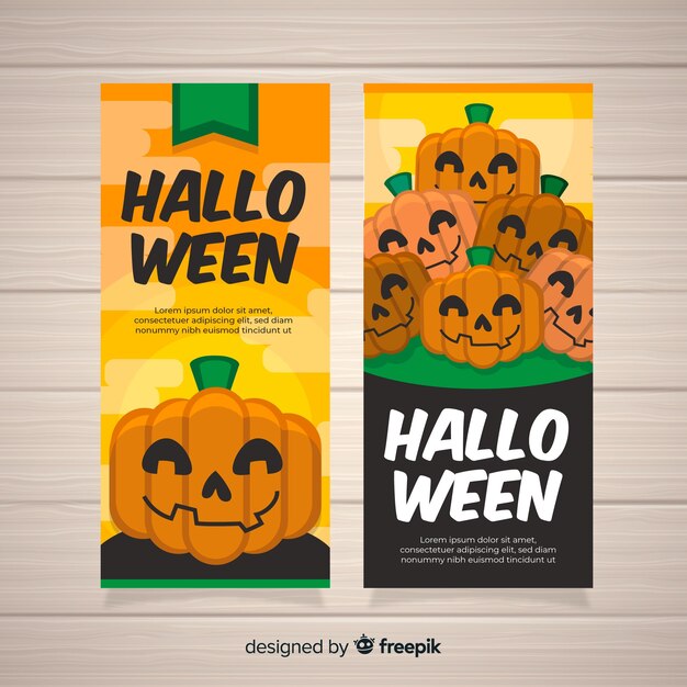 Lovely hand drawn halloween banners