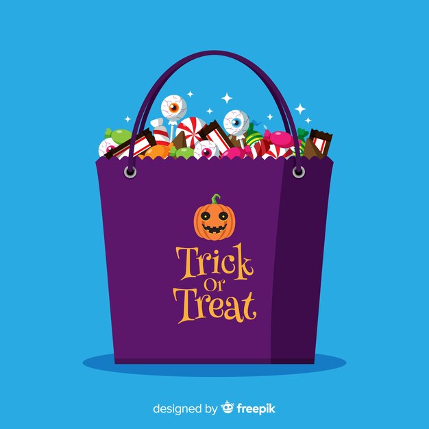 Lovely hand drawn halloween candy bag