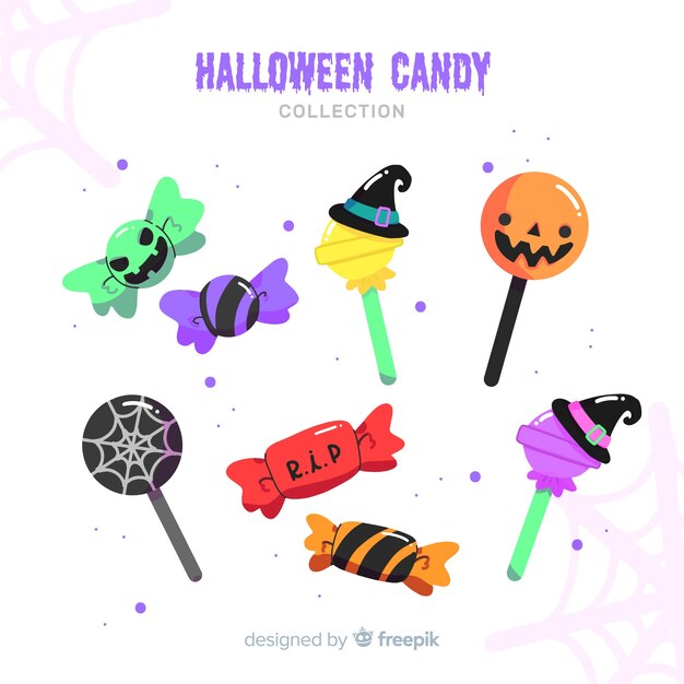 Lovely hand drawn halloween candy collection