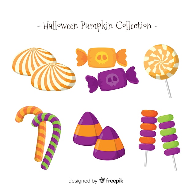 Lovely hand drawn halloween candy collection