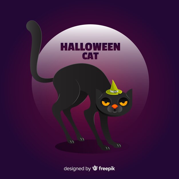 素敵な手が描かれたハロウィーンの猫