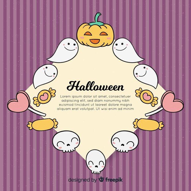 Lovely hand drawn halloween frame