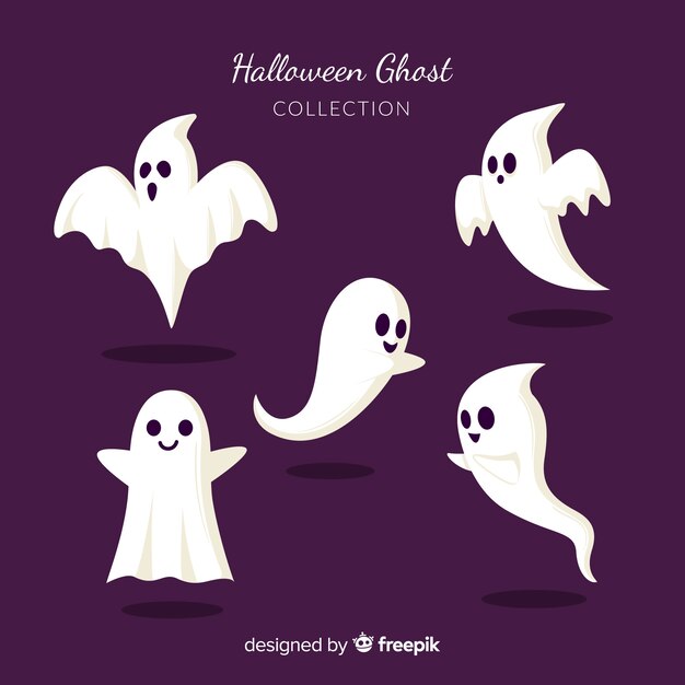 Lovely hand drawn halloween ghost collection