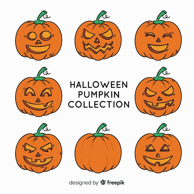 Lovely hand drawn halloween pumpkin collection