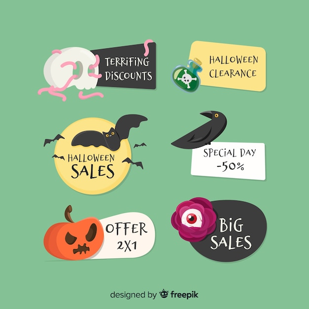 Lovely hand drawn halloween sale labels