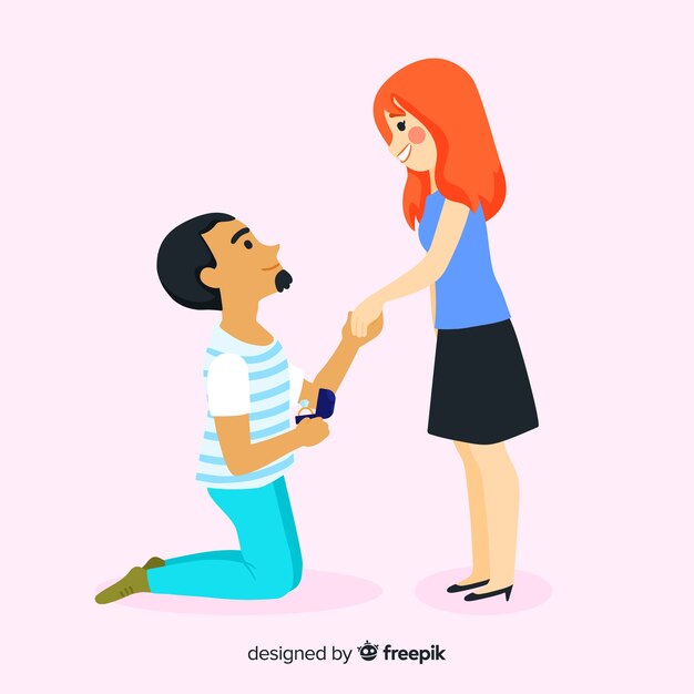 Lovely hand drawn marriage proposal concept