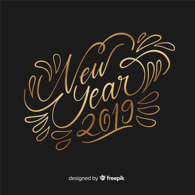 Lovely hand drawn new year 2019 background