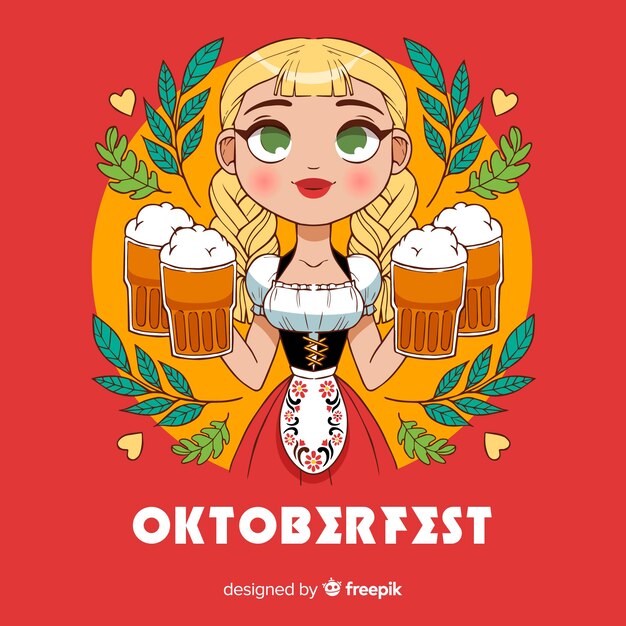 Lovely hand drawn oktoberfest composition