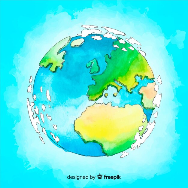 Lovely hand drawn planet earth composition