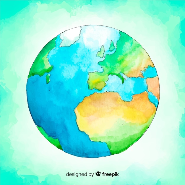 Lovely hand drawn planet earth composition