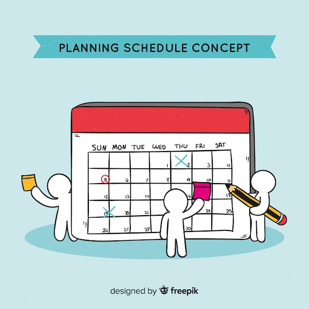 Lovely hand drawn planning schedule concept