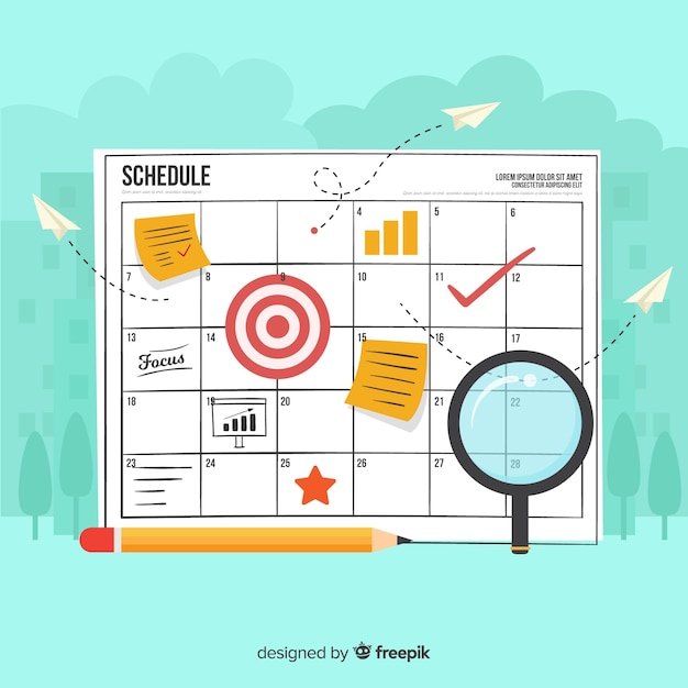 Lovely hand drawn planning schedule concept