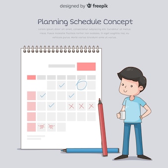 Lovely hand drawn planning schedule concept