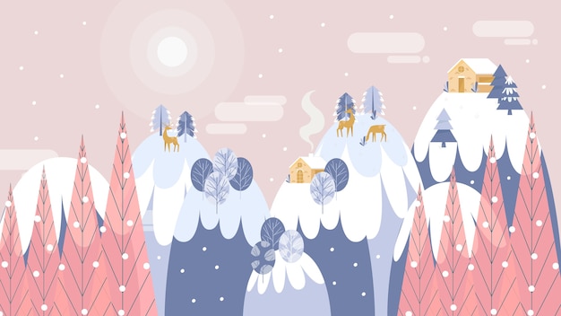 Lovely hand drawn snow background