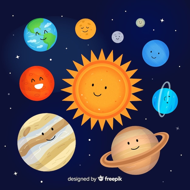 Lovely hand drawn solar system scheme