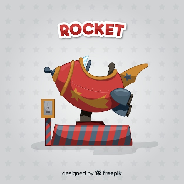 Lovely hand drawn space rocket