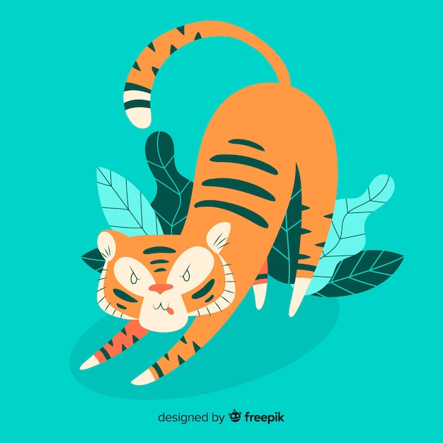 Симпатичный персонаж с тиграми