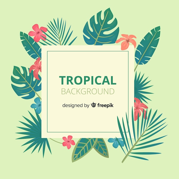 Free vector lovely hand drawn tropical background