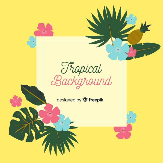 Lovely hand drawn tropical background