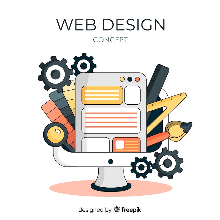 Free Vector lovely hand drawn web design concept