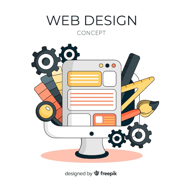 lovely hand drawn web design concept