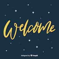 Free vector lovely hand drawn welcome composition